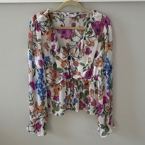SO Floral Ruffle Blouse